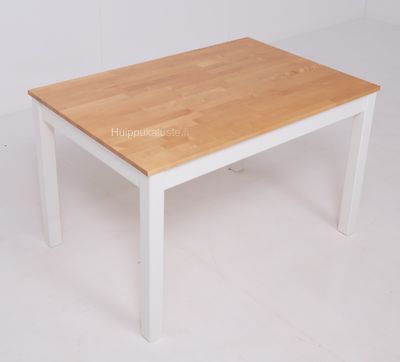 Moona pöytä 120x80cm valkoinen/koivu