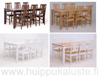 Moona ruokaryhmä. Pöytä 170x90cm + 6-tuolia