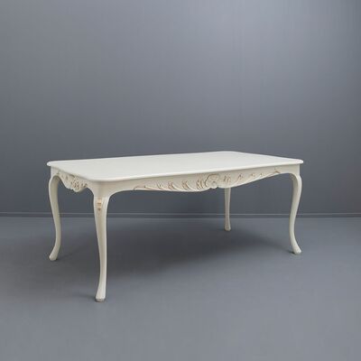 Talonpoikaisrokokoo ruokapöytä. 175x90+40+40