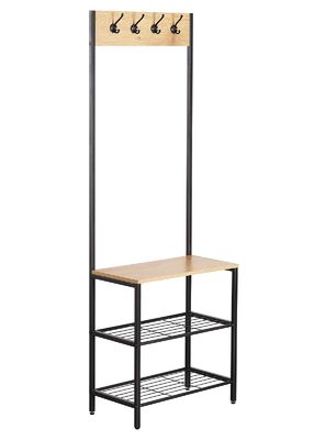 Rieti naulakko kenkätelineellä vaaleatammi/musta