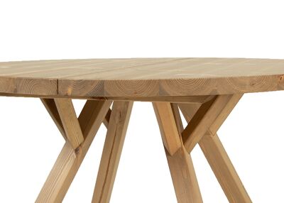 Lana pyöreä lankkupöytä 115cm antiikkipetsattu