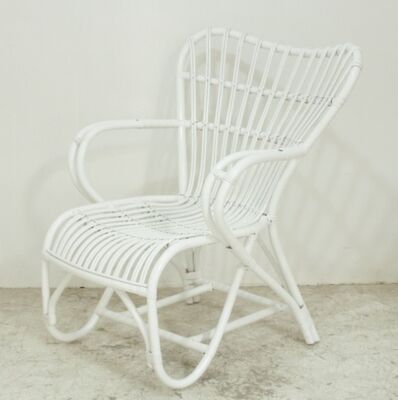 Natural rattan rottinkituoli valkoinen