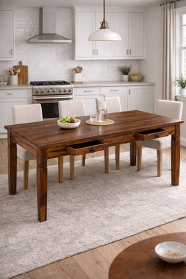 Acazia Madrid ruokapöytä laatikolla 175x90cm ruskea