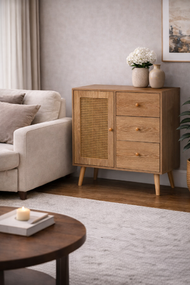 Finlandia lipasto rottinki ovella ja laatikoilla 03003