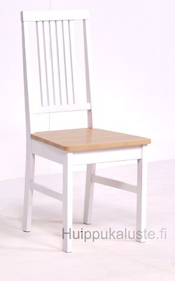 Moona ruokaryhmä. Pöytä 170x90cm + 6-tuolia pyökki/valkoinen