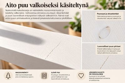 Nukkumatti korkea parvisänky kuultovalkoinen