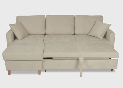 Helena beige sohva - Kulmadivaani vuoteella Terra 13