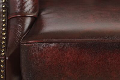 Chesterfield kulmasohva 2+K+3 rub off punainen vuodemekanismilla