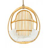 Flores rottinkiriippukeinu luonnonväri+valkoinen pehmuste