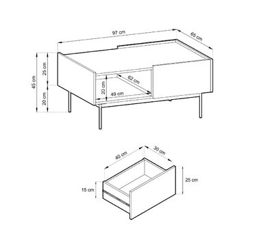 Puuteri sohvapöytä 643474