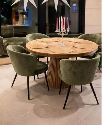 Alppi pyöreä ruokapöytä 130cm+40cm jatkolevy tammi