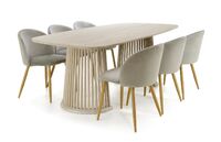 Kaisa ruokapöytä 200x97cm valkaistu antiikkipetsi