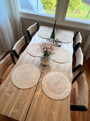 Lana lankkupöytä 200cm+ 6-tuolia puujaloilla