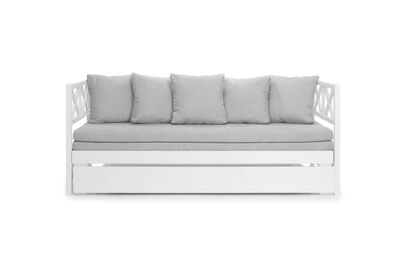 Minea levitettävä laverisohva+taittopatjasarja+laatikko valkoinen/vaaleanharmaa