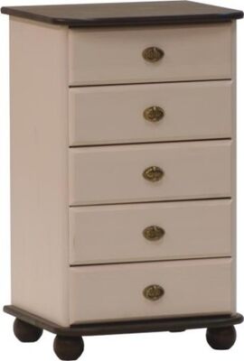 Riikka lipasto 43/5 valkoinen/ruskea