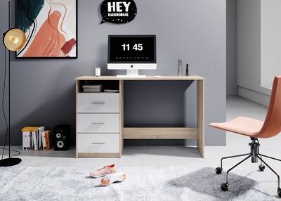 Adria työpöytä valkoinen/tammi