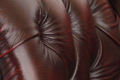 Chesterfield kulmasohva 3+K+2 rub off punainen vuodemekanismilla