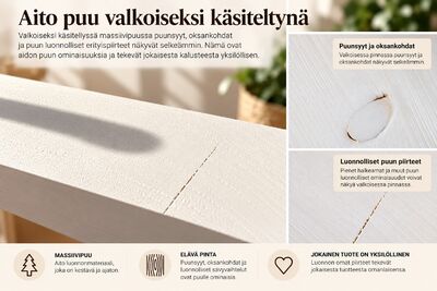 Nova kerrossänky kolmelle valkoinen 1101