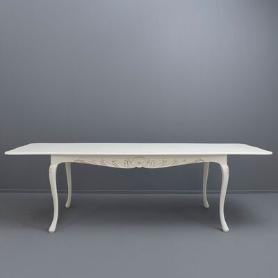 Talonpoikaisrokokoo ruokapöytä. 175x90+40+40