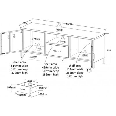 Carbon tv-taso 150cm