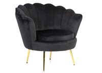 Simpukka tuoli musta sametti