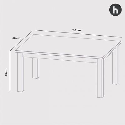 Hygge Home sohvapöytä 110x60cm valkoinen