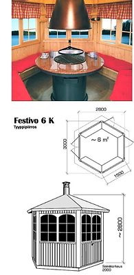 Festivo huvimaja 6-kulmainen