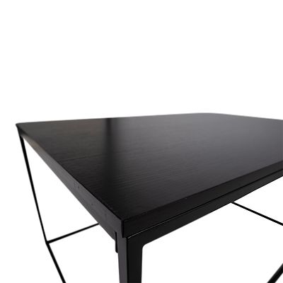 Vita sohvapöytä musta 90x60cm