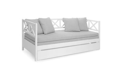 Minea levitettävä laverisohva+taittopatjasarja+laatikko valkoinen/vaaleanharmaa