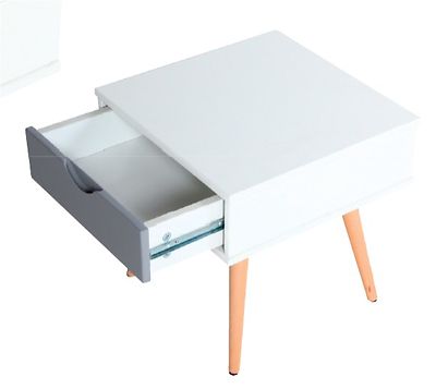 Vaxholm 2 yö/lamppupöytä valkea/harmaa