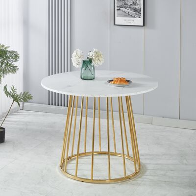 Marble pyöreä ruokapöytä 100cm marmori/kulta