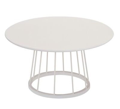 Round metalinen sohvapöytä valkoinen