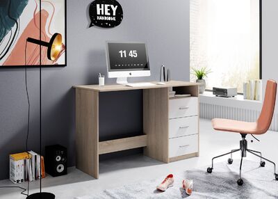 Adria työpöytä valkoinen/tammi