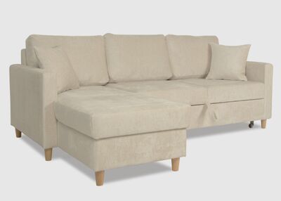 Helena beige sohva - Kulmadivaani vuoteella Terra 13